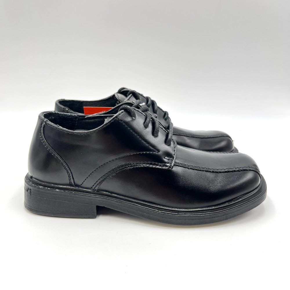 Deer Stags Boys Kids Gabe Black Faux Leather Lace Up Oxfords Dress Shoes 12.5